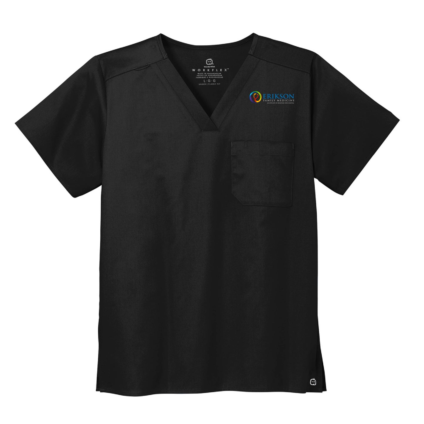 Brad Erikson Family Practice (pocket) - Standard Scrubs Unisex WorkFlex Chest Pocket V-neck Top