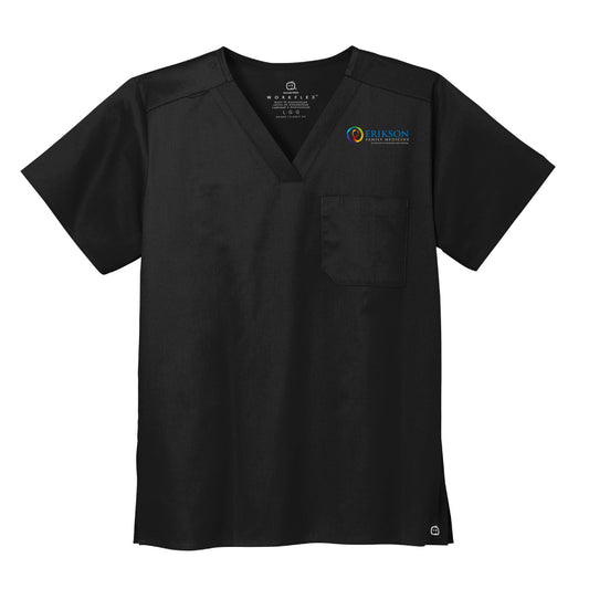 Brad Erikson Family Practice (pocket) - Standard Scrubs Unisex WorkFlex Chest Pocket V-neck Top