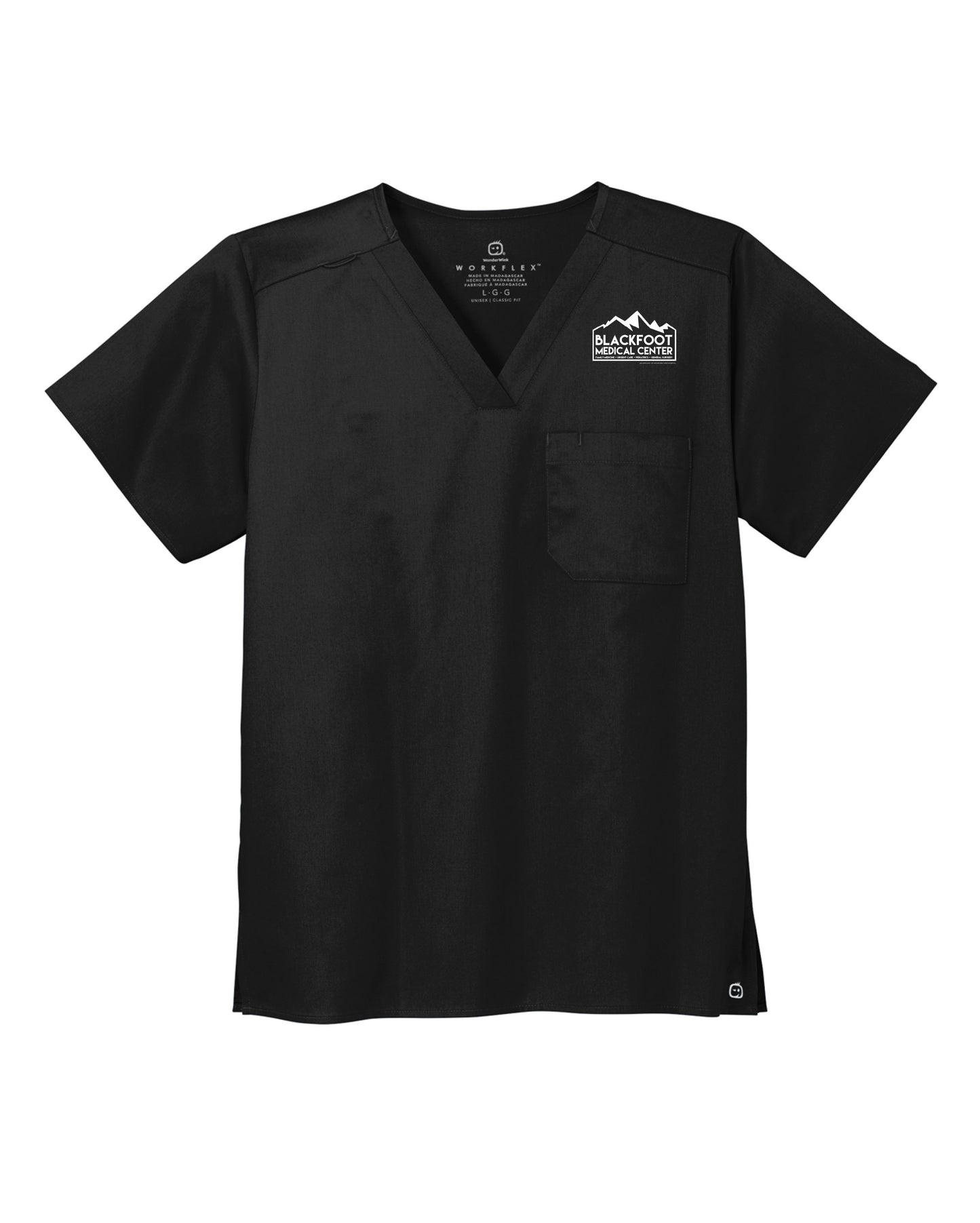 Blackfoot Medical Center (pocket) - Standard Scrubs Unisex WorkFlex Chest Pocket V-neck Top