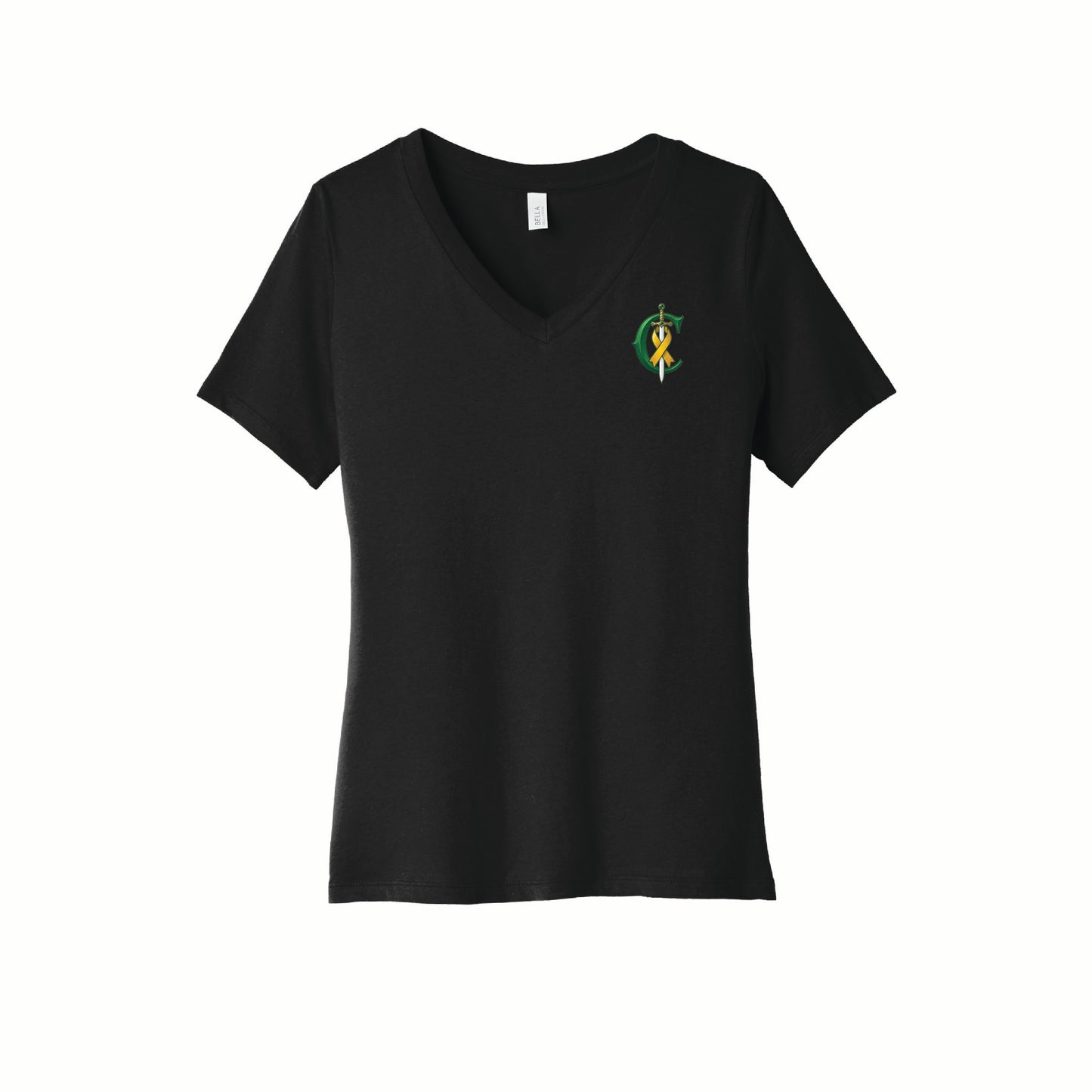 Caellum Conquers - Bella Canvas V Neck - BC6405 - Pocket Front & Back