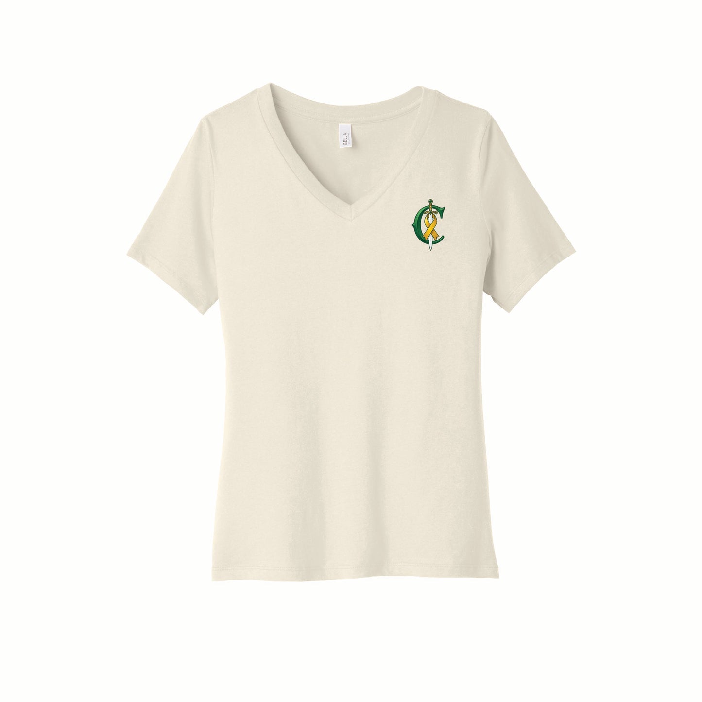 Caellum Conquers - Bella Canvas V Neck - BC6405 - Pocket Front & Back