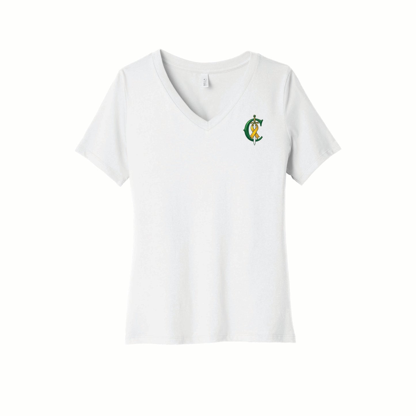 Caellum Conquers - Bella Canvas V Neck - BC6405 - Pocket Front & Back
