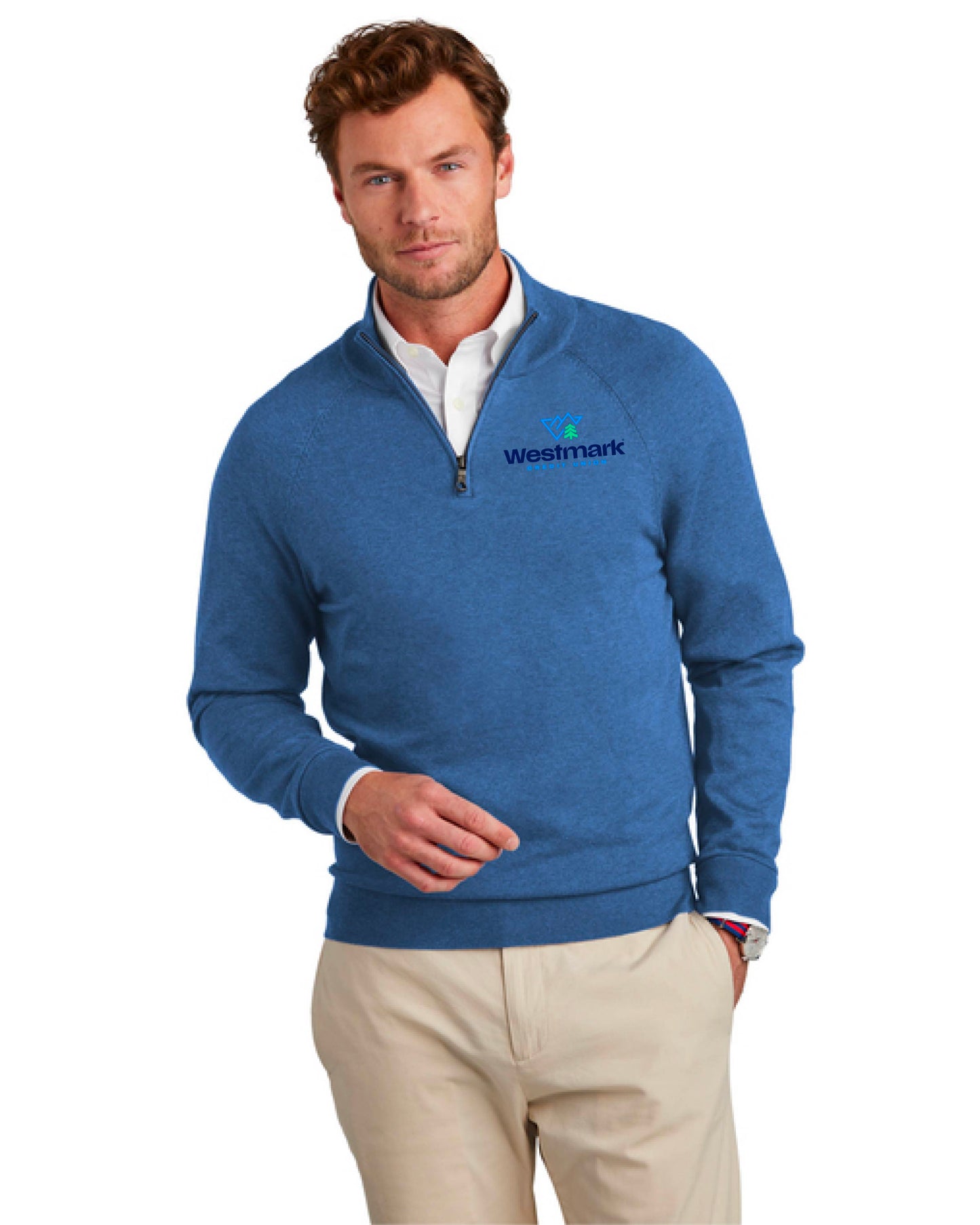 Westmark Credit Union - Embroidered BB18402 Brooks Brothers® Cotton Stretch 1/4-Zip Sweater