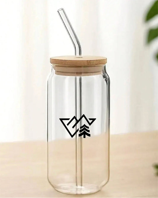 Westmark Credit Union - Glass Cup with Bamboo Lid and Glass Straw