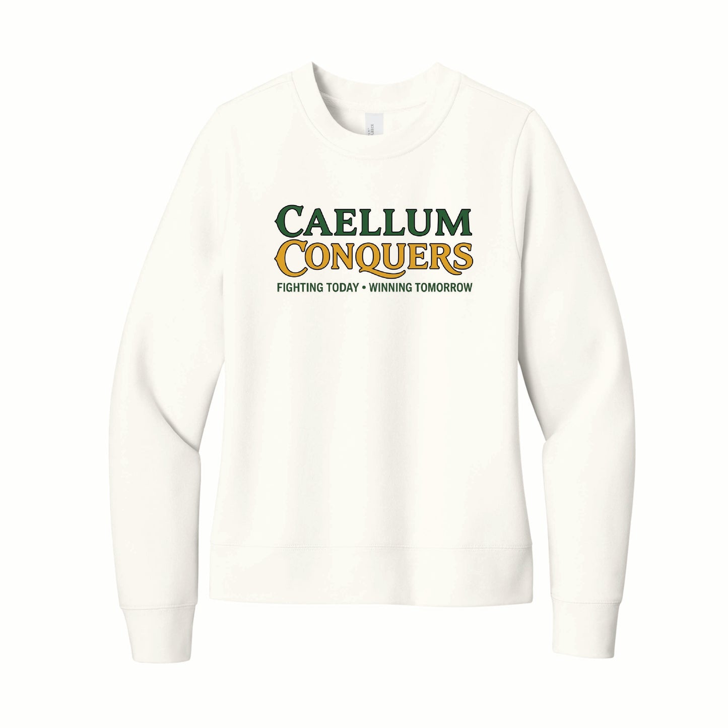 Caellum Conquers - District Women's Crewneck - DT6105 - Front Design